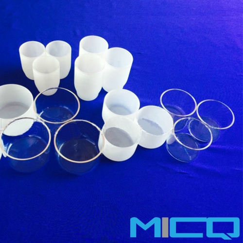 clear and opaque fused quartz silica crucibles