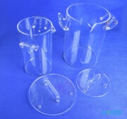Large Size Fused Quartz Containers with Handles and Lids