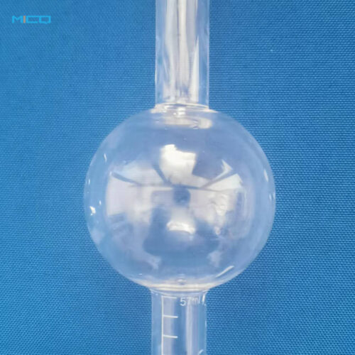 Fused-Quartz-Glass-Double-Sphere-Flask-with-Grounded-Milliliter-Scale-02