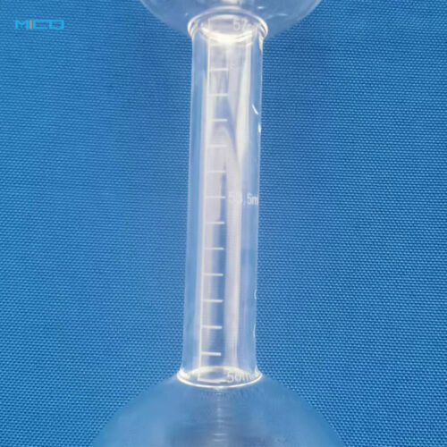Fused-Quartz-Glass-Double-Sphere-Flask-with-Grounded-Milliliter-Scale-03