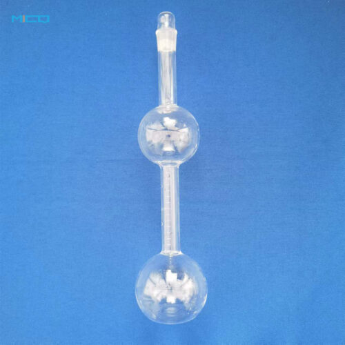 Fused-Quartz-Glass-Double-Sphere-Flask-with-Grounded-Milliliter-Scale-04