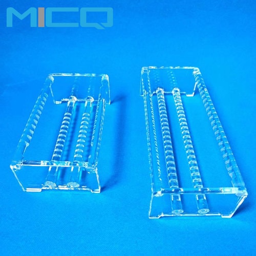 Semiconductor Quartz Glass Boats : Quartz wafer Carriers with Welding Side Plate 2