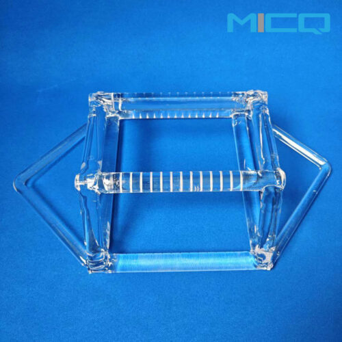 Quartz Wafer Boat / Long Quartz Carrier / Wafer Glass Holder with Two handles