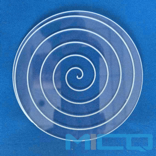 CNC Engraving Spiral Thread Quartz Glass Disc 1
