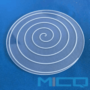 CNC Engraving Spiral Thread Quartz Glass Disc 2