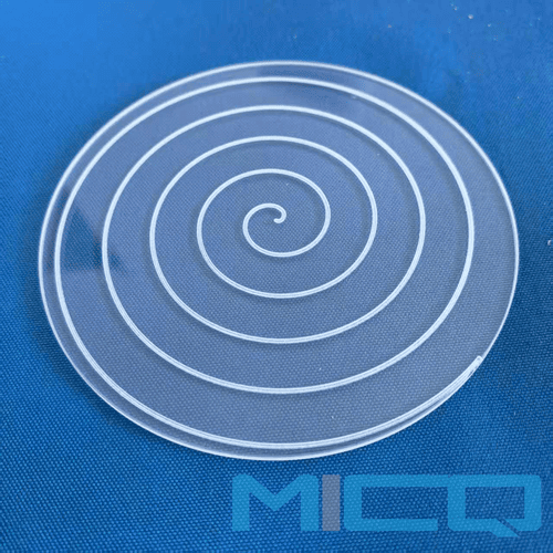 CNC Engraving Spiral Thread Quartz Glass Disc 2