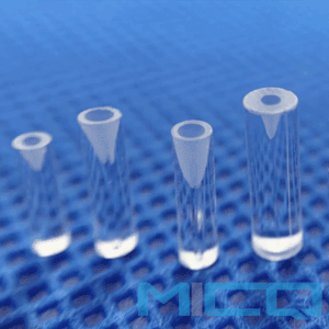 Quartz Glass Capillary with Bell Mouth for Threading Optical Fiber