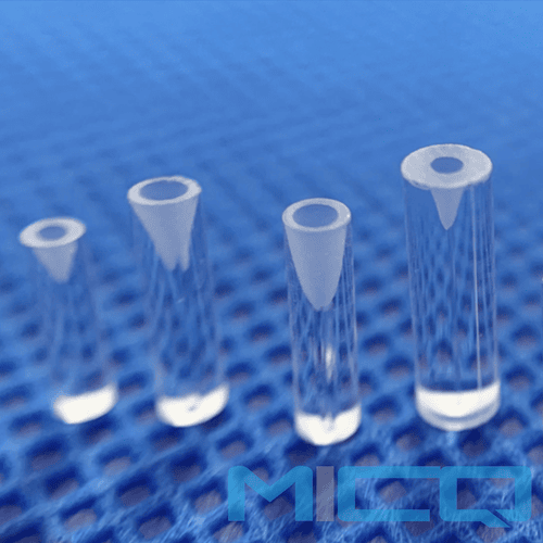 Quartz Glass Capillary with Bell Mouth for Threading Optical Fiber