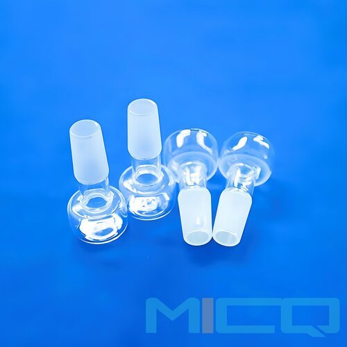 Custom Quartz Glass Ground Joint Adapter Bottle