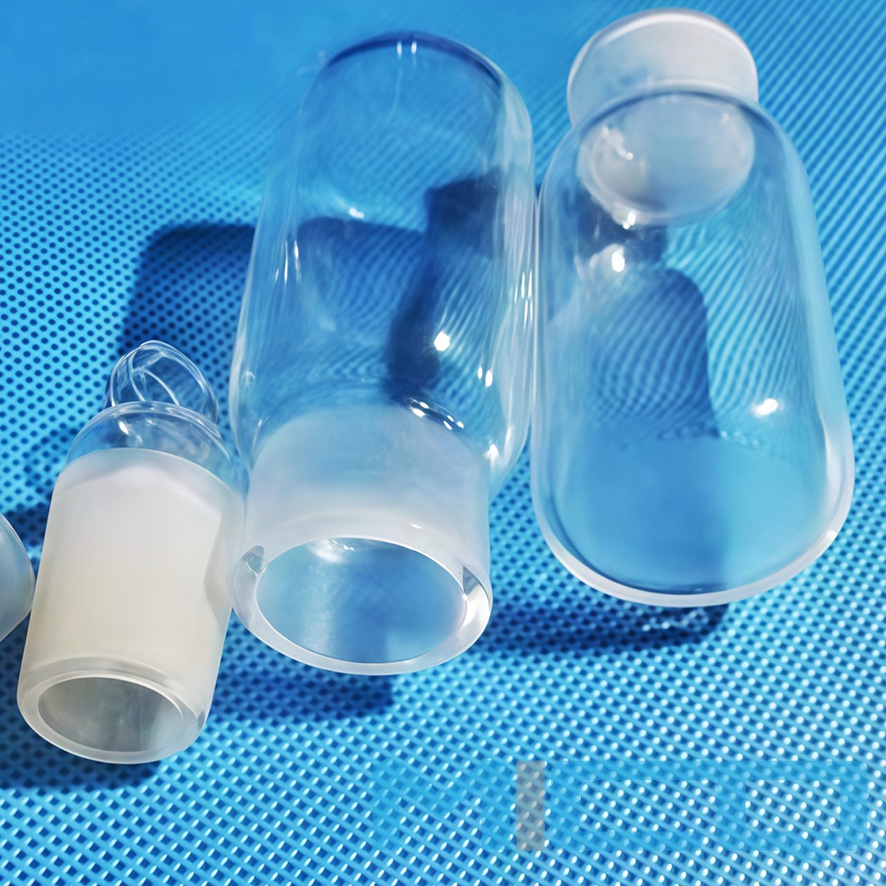 Custom Fused Quartz Glass Reagent Bottle with Tapered Standard Ground Joint 3