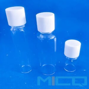 Custom Threaded Quartz Reagent Bottles with PTFE Caps 1