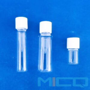 Custom Threaded Quartz Reagent Bottles with PTFE Caps 2