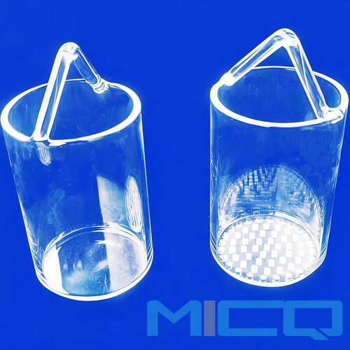 Custom Fabrication Quartz Glass Hanging Basket with Laser Drilling Sieve Plate