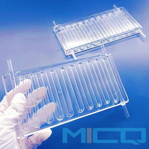 Custom Quartz Flow Cell for Photocatalytic Water-Cooled Thermostatic Microfluidic Degradation 1